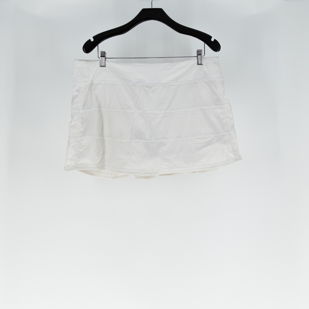 Lululemon Women's Pace Rival Mini Skirt 4-way Stretch 15" White 14